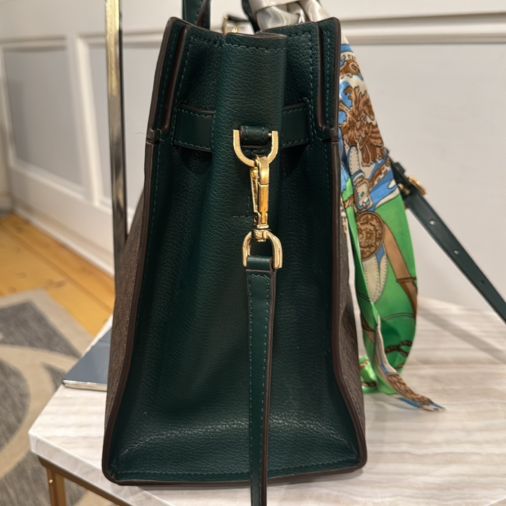 Michael Kors Bag Brown Forest Green Jet Set Signature Hamilton Tote Bag - Picture 8 of 17